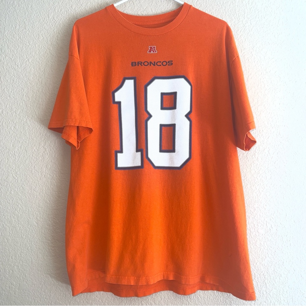 NFL Orange Denver Broncos Peyton Manning Short Sleeve Tee Shirt Sz XL